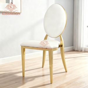 Housse de <span class=keywords><strong>coussin</strong></span> de chaise en velours interchangeable décorative pour chaise à dossier en acier inoxydable doré - Product Image 2