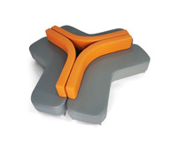 Modernes Modulares Freizeit-Stoffsofa-Set mit Mondkurvendesign, Kunstlederbezug und Hochdichtem Schwamm für das Wohnzimmer