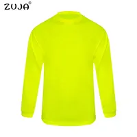 ZUJA Fit In Basic, venta al por mayor, camisetas deportivas de trabajo de construcción de manga larga de alta visibilidad