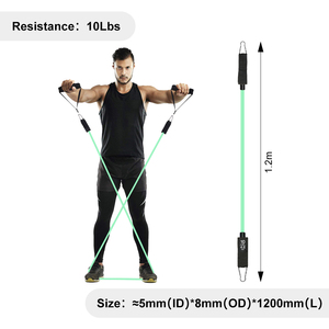 Bandes de résistance personnalisables avec poignées, tubes de fitness 150 lbs, y compris des sangles de cheville pour la maison et les voyages - Product Image 6