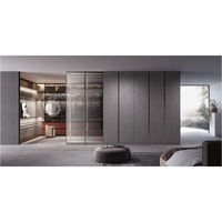 Meubles de chambre à coucher modernes personnalisés en usine grande armoire de rangement brillante armoire dressing armoire combinaisons de couleurs stratifiées