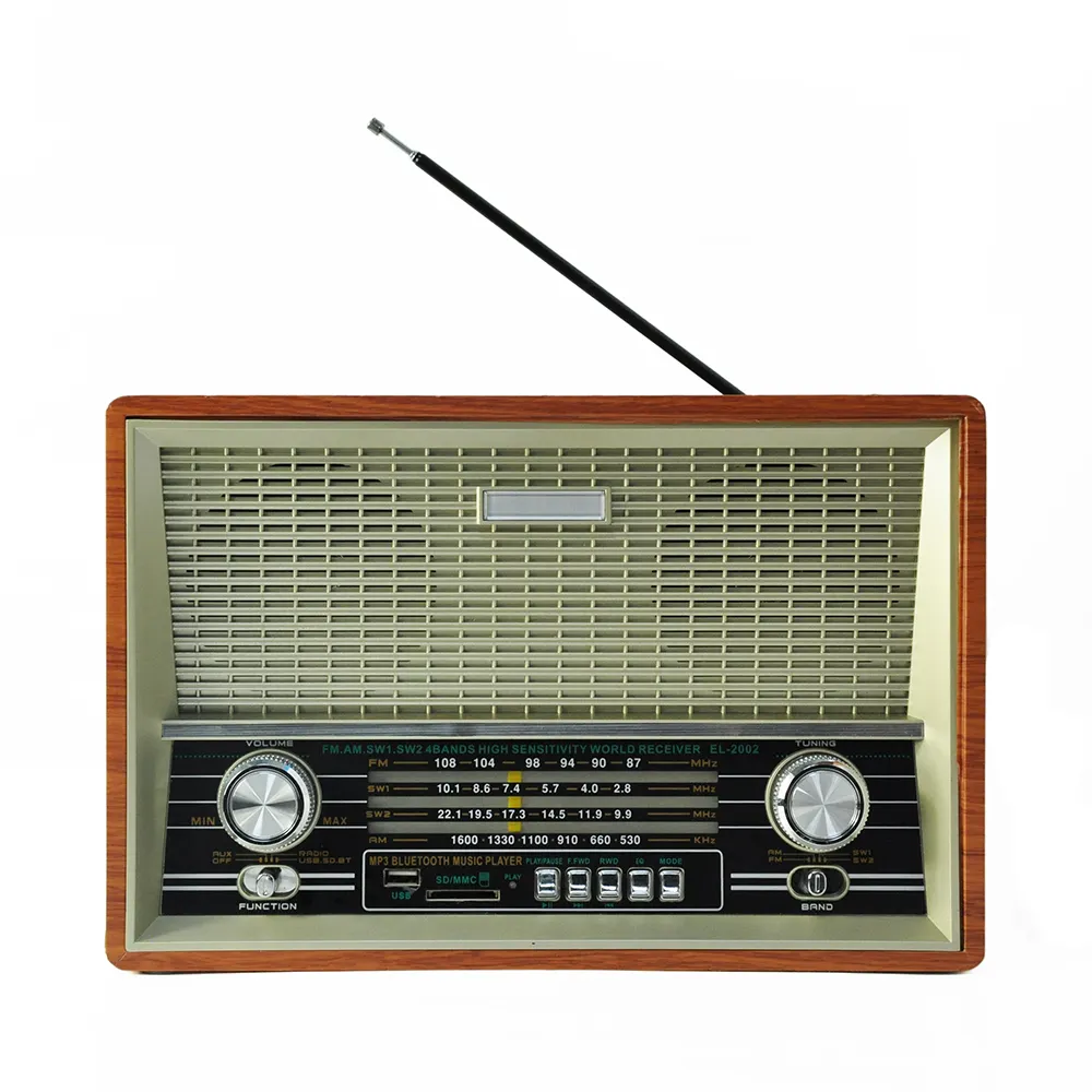 Eletree วิทยุพกพาสำหรับตกแต่งบ้าน,วิทยุ Am Fm Sw สไตล์วินเทจวิทยุ Usb ไร้สายโบราณปี EL-2002