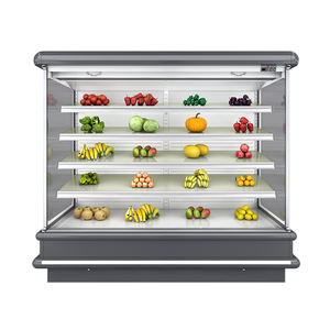 Supermercado Tienda de comestibles <span class=keywords><strong>No</strong></span> <span class=keywords><strong>Frost</strong></span> Comercial Vegetal Frutas Display Refrigerador Bebida Enfriador abierto para la venta - Product Image 3