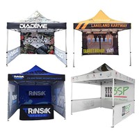 3M X 3M Tente à cadre en alliage d'aluminium simple, parasol d'extérieur pliable à quatre angles pour la publicité, le commerce de parasol promotionnel.