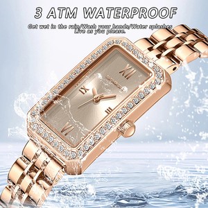 Montre à quartz carrée vintage Sanda 1122 pour femme, avec diamants, luxe léger, étanche, pour le quotidien - Product Image 5