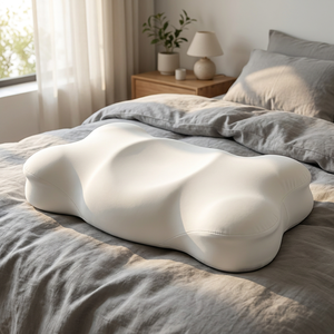 Almohada Cervical de Espuma Viscoelástica con Forma de Nube, Diseño Minimalista Blanco Sólido para Soporte del Cuello, Ayuda para Dormir, Almohadas Ergonómicas Especiales para Cama - Product Image 1