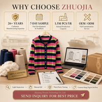 Quiet Luxury Gestreifter Cardigan 100% Kaschmir Helan Mountain Ningxia 16,2μm Stoll-Weberei 26-Jähriges Erbe Geringe Mindestbestellmenge 10 Stück