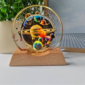Universo interestelar Nine Star 3D Laser Night Light RGB Changing Cosmos Fixed Star Lighting Ornament - Product Image 2