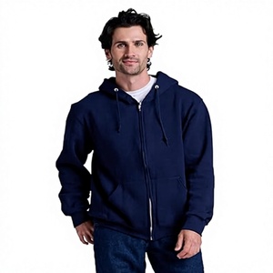 Sudadera con Capucha para Hombre, 100% Algodón, Forro Polar, Cuello en V, Corte Regular, Casual, Impermeable, Resistente al Viento, Ecológica, de Secado Rápido, 300g, Sólida, para Invierno - Product Image 1