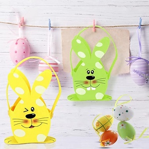 Bolsa de dulces de Pascua para niños, cesta de conejo de fieltro para almacenar regalos, huevos de Pascua, Juguetes - Product Image 3