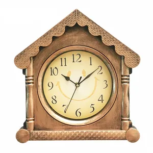 House Shape Fashion Design Silent Quartz Custom Logo Print Wall Clock