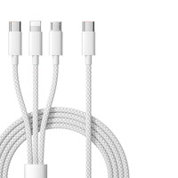 Cable de Datos USB-C 3 en 1, Cable de Carga Rápida PD de 6 A con Trenzado de Nailon USB 2.0 para Teléfonos Móviles, Cable de Carga Micro Tipo C