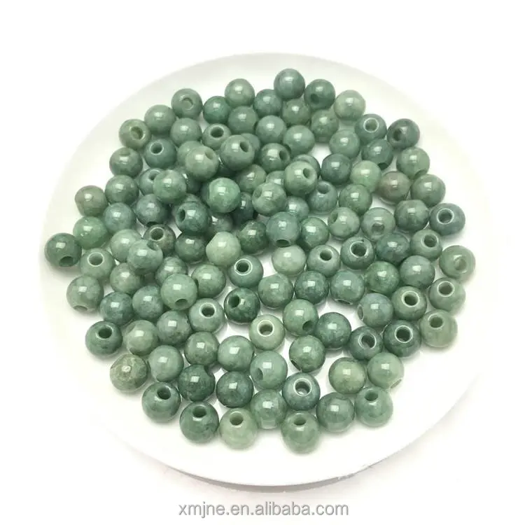 Burma Jade Grade A Großes Loch Runde Perle Jade Perlen Bulk Eimer Perle Eis Samen Jade Zubehör Diy Armband