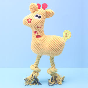 Jouet sonore pour animaux de compagnie, nouveauté, anti-ennui, résistant à la mastication, en forme de cerf, en corde de coton nouée et peluche, pour chiens, vente en gros - Product Image 4