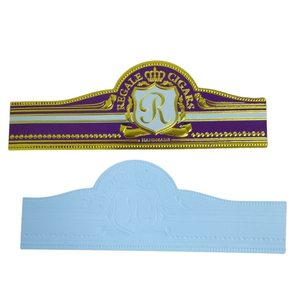 Personalized Design Custom Printed <b>Logo</b> Gold Foil Embossed Adhesive <b>Stickers</b> Cigar Bands Packaging Cigar Rings - Product Image 4