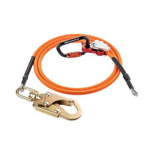 Kit de escalada de árboles de 10 pies Galvanizado 1/2 \ "Cable Mosquetón de bloqueo triple Núcleo de alambre de acero Arborist Lanyard con cuerdas y correas" - Product Image 1