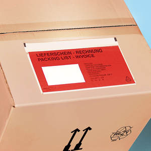 LxB 240x135mm Papel autoadhesivo 1000 piezas Bolsas de notas de entrega DIN Adhesivo de película de polietileno largo - Product Image 2