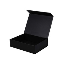 Caja de Regalo Magnética Plegable Negra, Cartón Rígido de Lujo con Laminado Mate, Impresión de Logotipo Grande Personalizada para Empaque de Regalos