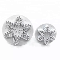 Moule Hexagonal de décoration de gâteau en forme de flocon de neige, ensemble d'emporte-pièces en plastique à piston/moule à biscuits, DIY, 3 pièces