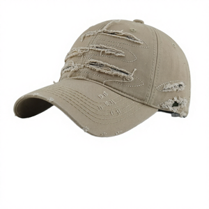 <b>Vintage</b> Washed Denim Common Letter Ripped Baseball <b>Cap</b> 3D Embroidery Unisex Casual Hip Hop Cycling Climbing Travel Adjustable - Product Image 3