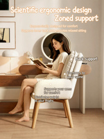 Chaise d'appoint ergonomique moderne au confort nuageux |   Base en bois de caoutchouc pivotante à 360° en cuir PU, garnie de coton PP épais et d'éponge