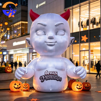 Démon gonflable géant pour Halloween avec cornes rouges, personnage publicitaire pour événements, jardins, centres commerciaux et fêtes en extérieur