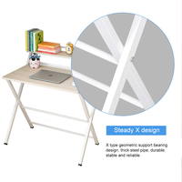 Table d'ordinateur pliable en bois de style nordique moderne et minimaliste pour le bureau à domicile - Design pratique et compact