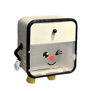 Smiley Face <b>Tissue</b> Box Wall Mounted Rectangular <b>Black</b> And Red Covered Dustproof Bathroom Storage Rack No Drilling Required - Product Image 3