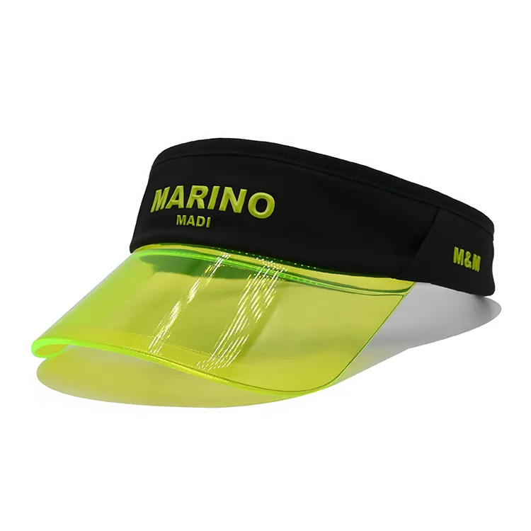 High Frequency Logo Visor Hat Outdoor Fluorescent Greentransparent Brim Sport Sun Visor Cap