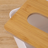 FF2376 Vente en gros de boîte à mouchoirs en bambou avec couvercle, personnalisation du logo, boîte à mouchoirs en plastique pour la maison et le bureau