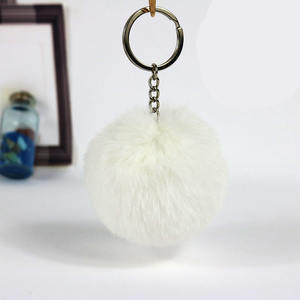 キーホルダー2023 7cmホットセール2.7インチパーソナライズシンプルスタイルふわふわかわいい7cmフェイクファーポンポンファーボールキーホルダー - Product Image 2