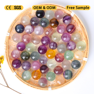 Wholesale Healing <b>Crystal</b> Polished Natural Stone 2cm Small Rainbow Fluorite Spheres for Decoration - Product Image 3