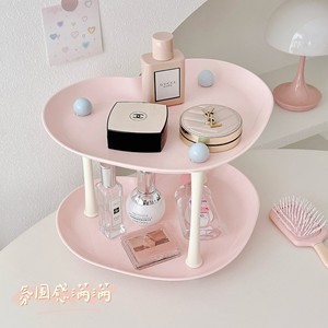 Organisateur de cosmétiques en forme de cœur, support de rangement pour salle de bain, boîte de rangement de maquillage pour bureau, plateau à parfum, matériau PP - Product Image 3