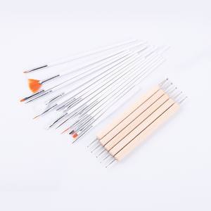 Kit de 20 pinceaux pour décorations d'ongles avec sac de rangement, stylo à pois, stylo de peinture, pinceau à gel pour <span class=keywords><strong>dessin</strong></span>, kit de pinceaux pour nail art - Product Image 2