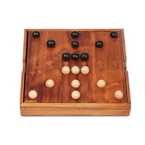 Gioco da Tavolo <span class=keywords><strong>Morris</strong></span> in Legno per Nove Giocatori, Alta Qualità, Educativo, da Viaggio, Regalo per Adolescenti e Adulti - Product Image 1