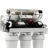 Sistem Filter Air Reverse Osmosis 7 Tahap 100GPD di Bawah Meja dengan Kartrid Mineral Alkali dan Lampu UV