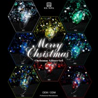 ICE NOVA Vernis Gel UV Scintillant de Noël Hema TPO Free Esmaltes Gel Magnétique Arc-en-ciel 1kg avec Gel Brillant Rouge Vert pour Ongles