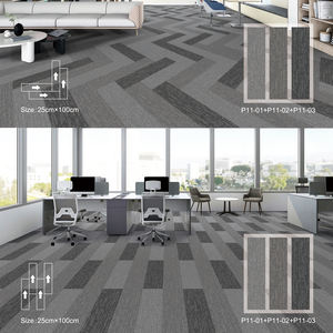 Losetas de Moqueta Comerciales para Oficina, Antideslizantes, Resistentes a las Manchas, Ecológicas, con Respaldo de PP/PVC, Diseño Cuadrado Moderno a Rayas para Vestíbulo de Hotel - Product Image 2