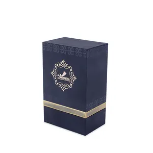 Custom Black Marbling Parfum Geschenkdoos Hot Stamping Logo Afdrukken Luxe Geur Verpakking