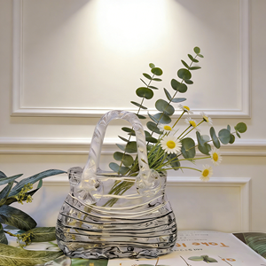 Vase en verre artisanal Daize Light Luxury, transparent, style nordique minimaliste, arrangement floral <span class=keywords><strong>hydroponique</strong></span>, décoration de salon - Product Image 1