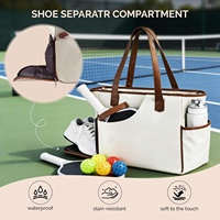 Sac de raquette de pickleball en cuir PU personnalisé pour femmes avec compartiment à chaussures, sac de transport pour pickleball