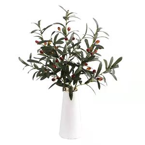 Fausse <span class=keywords><strong>tige</strong></span> verte 79cm branche de feuille d'olive artificielle <span class=keywords><strong>pour</strong></span> décoration de maison et de bureau - Product Image 6