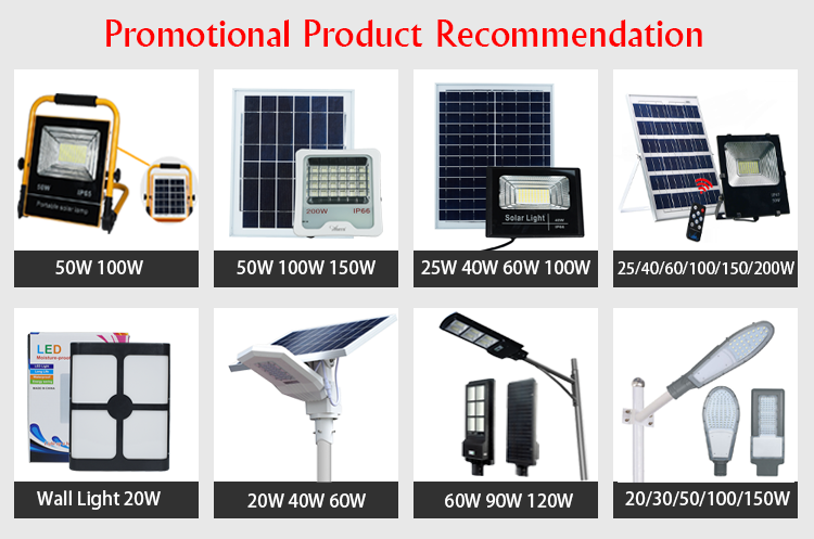 Alto brillo IP66 50w integrada luz solar al aire libre