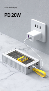 2024 nuevo estilo PD 22,5 W 50000mAh carga rápida batería <span class=keywords><strong>externa</strong></span> transparente banco de energía portátil con Cable para <span class=keywords><strong>iPhone</strong></span> 15 - Product Image 6