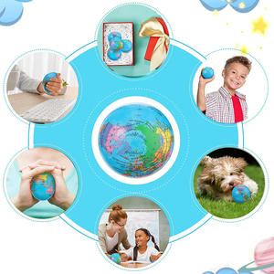 2025 Nhà Máy Bán Buôn PU Bọt Căng Thẳng Bóng Giáo Dục Đồ Chơi Quả Bóng Trái Đất Bóp Bóng Cho Trẻ Em - Product Image 3