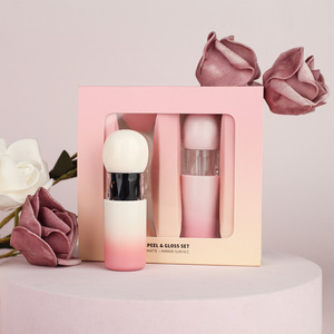 Gloss à lèvres liquide mat vegan longue tenue, hautement pigmenté, effet miroir, nude, peel-off, lot de 2, marque privée - Product Image 3