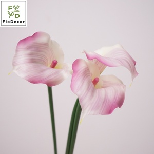 Lirio de Cala Artificial de Alta Calidad, 55 cm, Plástico Suave, <span class=keywords><strong>Blanco</strong></span> Borgoña, Tacto Real, para Decoración de Mesa de Boda o Sala de Estar - Product Image 3