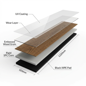 Revêtement de sol SPC YangTian 5 mm EIR gaufré, texture <span class=keywords><strong>bois</strong></span> véritable, étanche, système de clic, design minimaliste moderne pour chambre et salon - Product Image 5