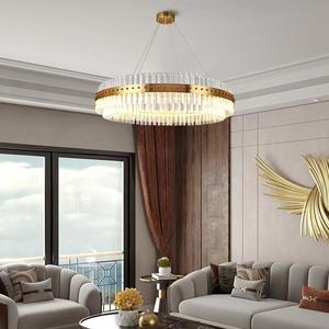Circle Design Modern Crystal Chandelier Decorative Halo Circular Ring LED Glass Pendant <b>Light</b> <b>for</b> Living <b>Room</b> - Product Image 4