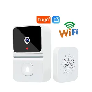 Tuya bel pintu nirkabel, keamanan rumah cincin bel pintu Video WiFi pintar dengan kamera interkom bel pintu nirkabel